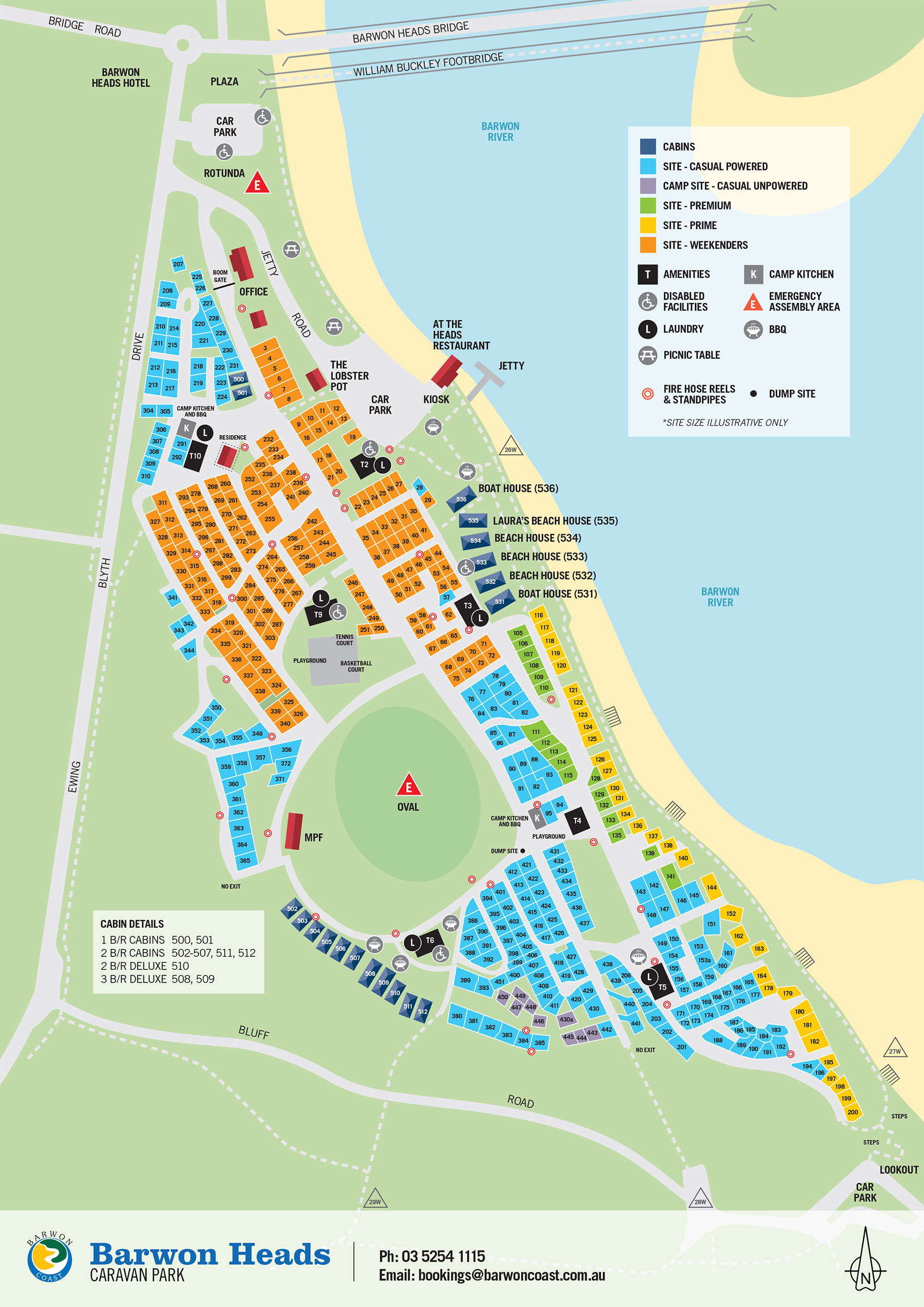 Riverview Tourist Park Map Park Map - Barwon Heads Cp